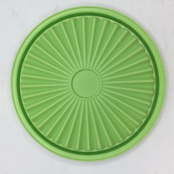 Vintage Tupperware Servalier Yellow Bowl 886 Sheer Lime Green Sunburst Lid 812 - Picture 8 of 14